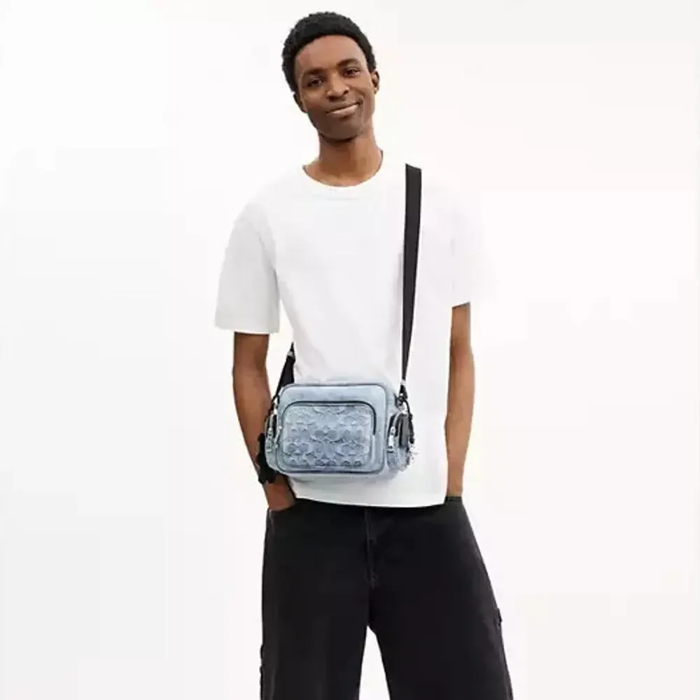 Coach Fletcher Crossbody Bag In Loved Signature Denim CEA06